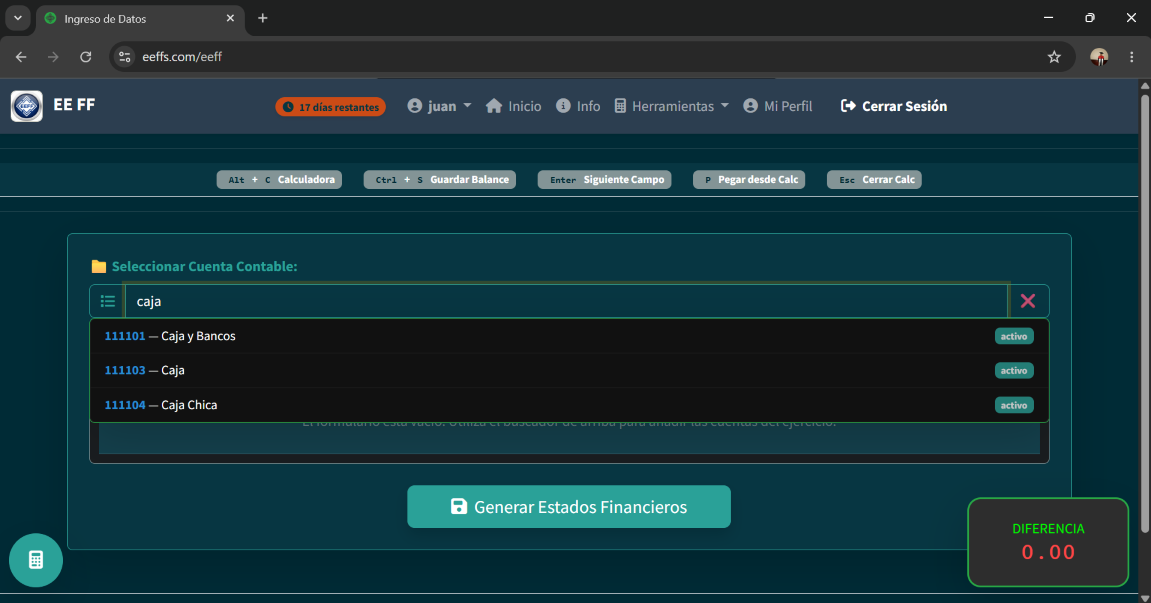 Lista de Cuentas